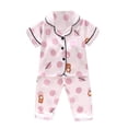 thumbnail image 1 of Baby Girl Outfits Winter Short Sleeve Cartoon Prints Loungewear Tops Pants Set Boys Outfits Hot Pink S, 1 of 1