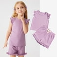 thumbnail image 1 of Baby Girl Pajamas Set Sleeveless Crewneck Pullover Top Shorts Set Spring Fall Pajamas Baby Girl Pajamas Size 6-12 Months, 1 of 6