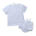 thumbnail image 1 of Baby Girl Pajamas Set Solid Pullover Shirts With Shorts Girls' Fashion Pajamas Set Kid Sleepwear Size 6-9 Months, 1 of 9