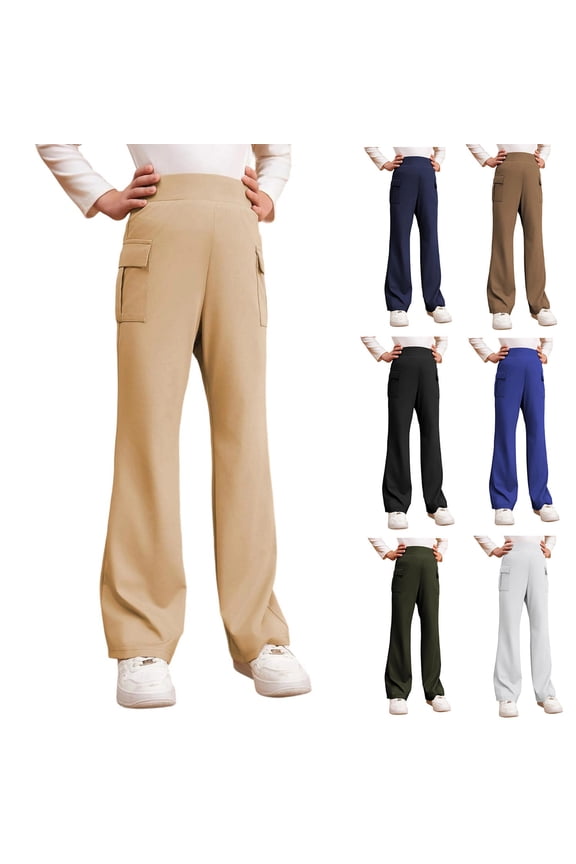 Baby Girl Pants Girls Flared School Uniform Trousers Black 5-6 Years