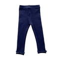 thumbnail image 1 of Baby Girl Pants Kids Simple Fashion Soild Soft Wavy Edge Dance Leggings Trousers Little Girls Trousers Clothes Navy 3 Months-6 Months, 1 of 6