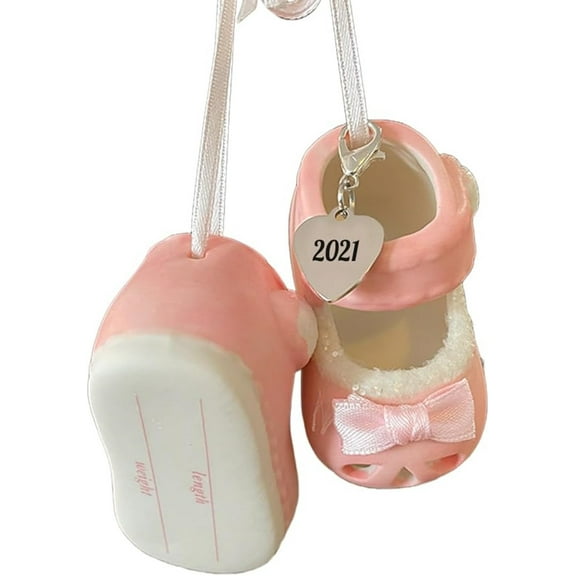 Baby Girl Personalized Ornament Shoes Pink Dated 2021, 4.8 Ounces