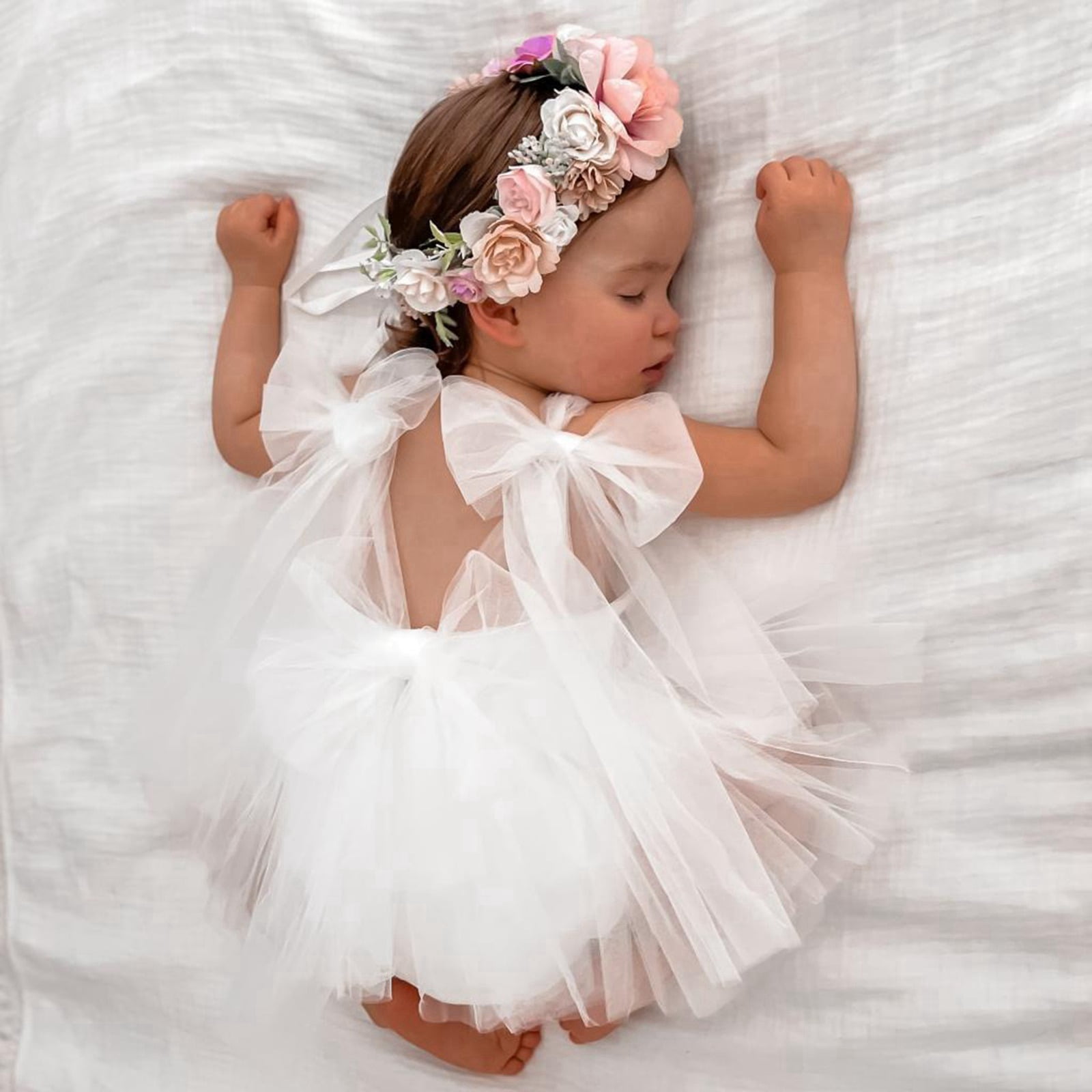 Baby Girl Sling Vest Combo Princess White Skirt Sets
