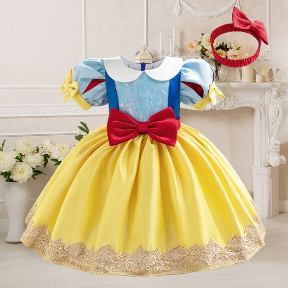 Baby Girl Princess Dress Toddler Bow Party Cosplay Dress Carnival Party Outfit 6M-3T