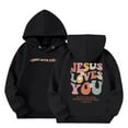 thumbnail image 1 of Baby Girl Pullover Sweater 9-10 Years Girl's Boy's Hoodie Long Sleeve Soft Sweatshirt Graphic Hoody Kids Cute Pullovers Top Clothes For Girls Z1D-Black, 1 of 6