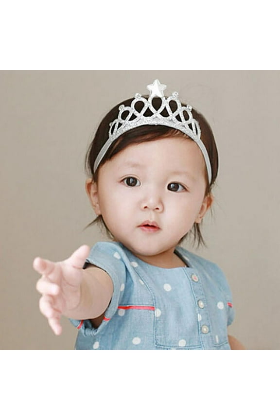 Baby Girl Rhinestone Crown Headbands Toddler Princess Tiara Crown Headband Set Hair Accessories for Birthday Party Shower Photograph