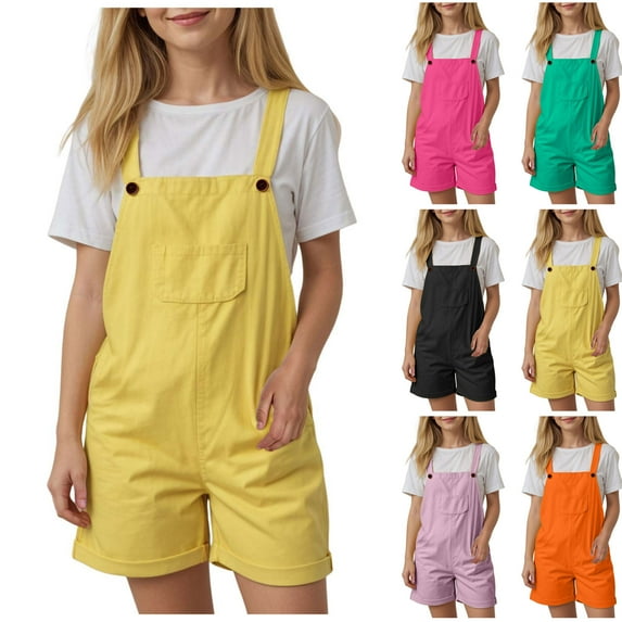 Baby Girl Romper 24 Months Girls Rompers Summer Casual Loose Sleeveless Overalls Shorts Jumpsuit 2025 Beach Vacation Solid Outfits with Pockets