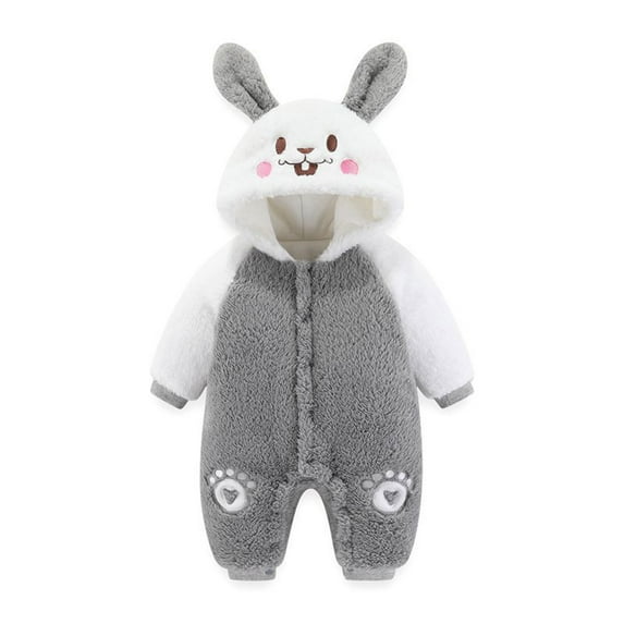 Baby Girl Romper Baby, Infant, Long-Sleeved, Color-Blocked Clothing, Jumpsuit, Clothing New Casual Winter Jumpsuits Gray 12 Months