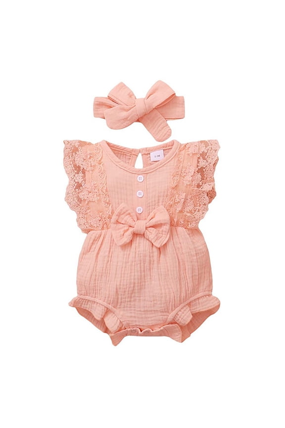 Baby Girl Romper Dress Floral Sleeve Mesh Bodysuit Square Neck Dress Summer Birthday Outfit Clothes for Kids 6-12 Months