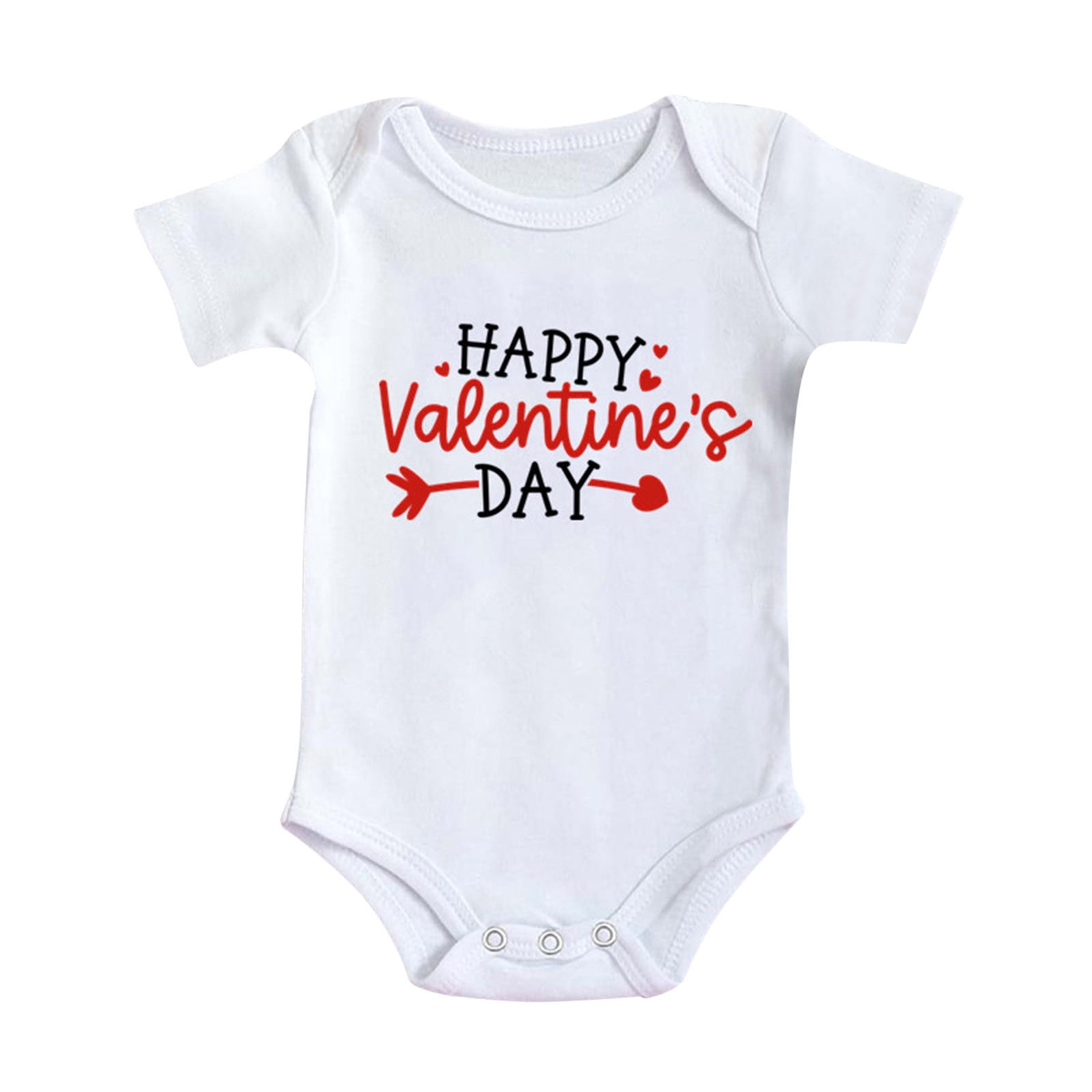 Baby Girl Romper Fall Girls Short Sleeve Valentine'S Day Letter Print