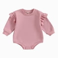 thumbnail image 1 of Baby Girl Romper Infant Toddler Long Sleeve Bodysuit Fall Winter Clothes for Casual 6-12 Months 12-24 Months Baby Pink,3-6 Months, 1 of 6