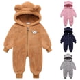 thumbnail image 1 of Baby Girl Romper Kids Hooded Snowsuit Winter Warm Jumpsuits Girls Jumpsuit Dark Blue 18-24 Months, 1 of 8