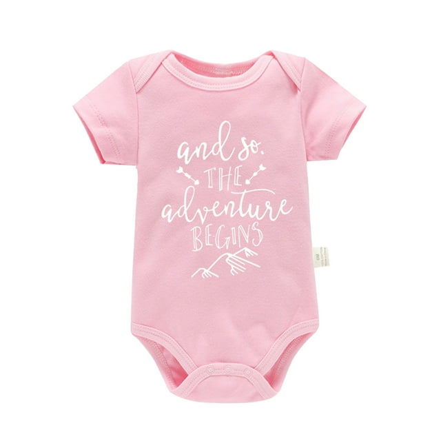 Baby Girl Romper Kids Short Sleeve Letter Print Romper Bodysuit