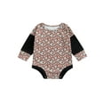 thumbnail image 1 of Baby Girl Romper, Long Sleeve Round Neck Flower Print  Spring Fall Bodysuit Tops, 1 of 7