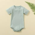 thumbnail image 1 of Tbopshirt Baby Girl Romper,Summer Toddler Baby Girls Boys Short Sleeve Solid Color T-Shirt Jumpsuit Romper, 1 of 5