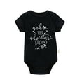 thumbnail image 1 of Baby Girl Rompers 0-3 Months Short Sleeve Letter Graphic Print Bodysuit Soft Comfortable Cotton Summer Romper Clothes Bodysuits Black 9-12 Months, 1 of 4