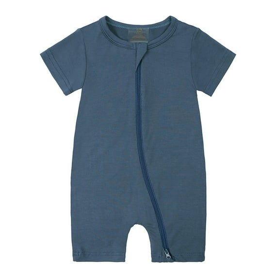 Baby Girl Rompers Child'S Summer Jumpsuit Boys and Girls Baby Botton Short Sleeve Round Neck Cute Solid Shorts Rompers New Casual Winter Jumpsuits Navy 80
