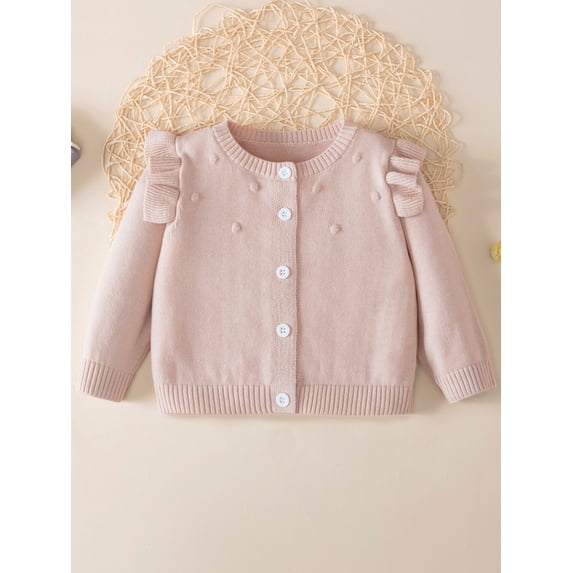 Baby Girl Ruffle Trim Button Up Cardigan