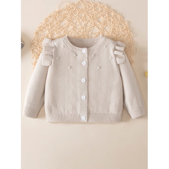 Baby Girl Ruffle Trim Button Up Cardigan