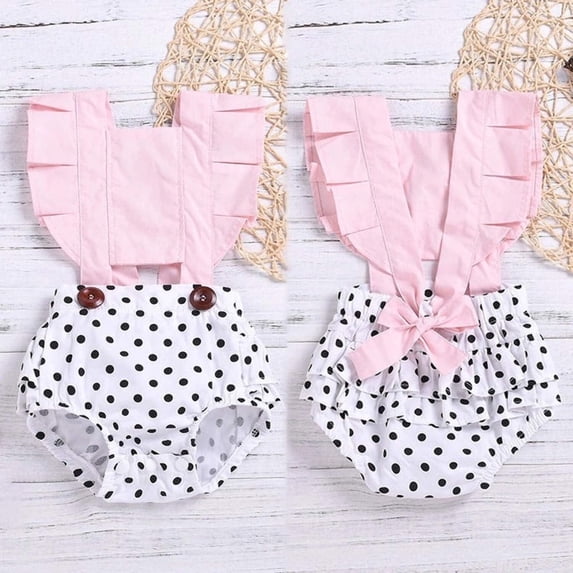 Baby Girl Ruffled Backless Romper