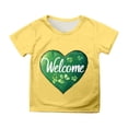 thumbnail image 1 of Baby Girl Shirts St Patricks Day Shirt Cute Short Sleeve T Shirts Crew Neck Back To School Shirt T-Shirt Boys & Girls Shirts Yellow,10-11 Years, 1 of 4