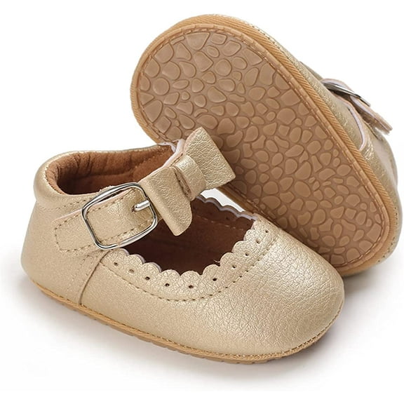 Baby Girl Shoes Non Slip Soft Sole PU Leather Infant Toddler Mary Jane Flats First Walker Crib Dress Oxford Shoes 3-18 Months
