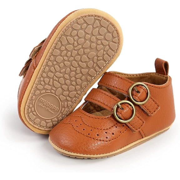 Baby Girl Shoes Non Slip Soft Sole PU Leather Infant Toddler Mary Jane Flats First Walker Crib Dress Oxford Shoes 3-18 Months