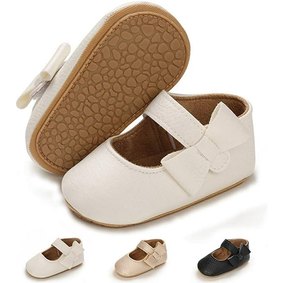 Baby Girl Shoes Non Slip Soft Sole PU Leather Infant Toddler Mary Jane Flats First Walker Crib Dress Oxford Shoes 3-18 Months