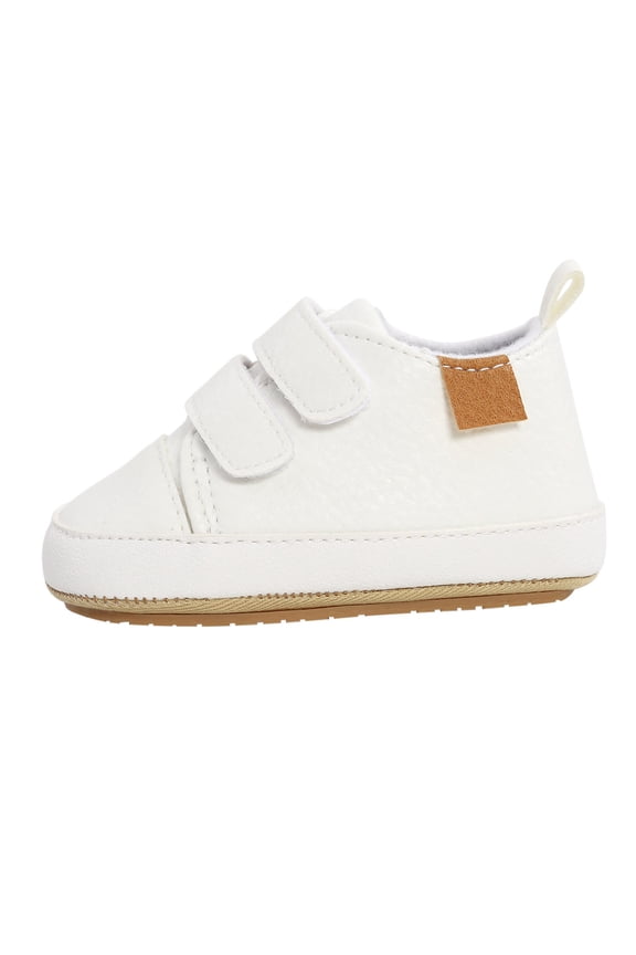 Baby Girl Shoes -Resistant -Ons, Flat Heel Round Toe White, US 3