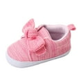 thumbnail image 1 of Baby Girl Shoes Single Shoes Bowknot First Walkers Shoes Soft Bottom Breathable Princess Shoes Girls' Sneakers,Size 0 Months-6 Months, 1 of 6