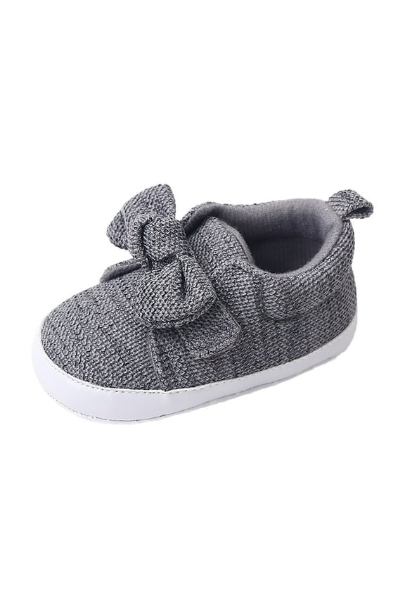 Baby Girl Shoes Single Shoes Bowknot First Walkers Shoes Soft Bottom Breathable Princess Shoes Toddler Girl Sneakers,Size 12 Months-18 Months
