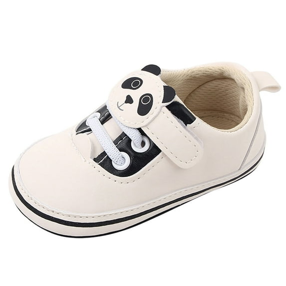 Baby Girl Shoes Soft Sole Cartoon Panda Lace Up Casual Shoes Princess Shoes Boys' Sneakers,Size 12 Months-18 Months