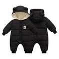 thumbnail image 1 of Baby Girl Snow Suit Zipper Hooded Jumpsuit Romper Warm Clothes for Baby Boy Windproof Winter Jumpsuits Baby Boy 0-3 Months Clothes, 1 of 3
