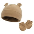 Baby Girl Sock Hat Hat Girls Boys Gloves Hat 2pcs Bear Ear Solid Color