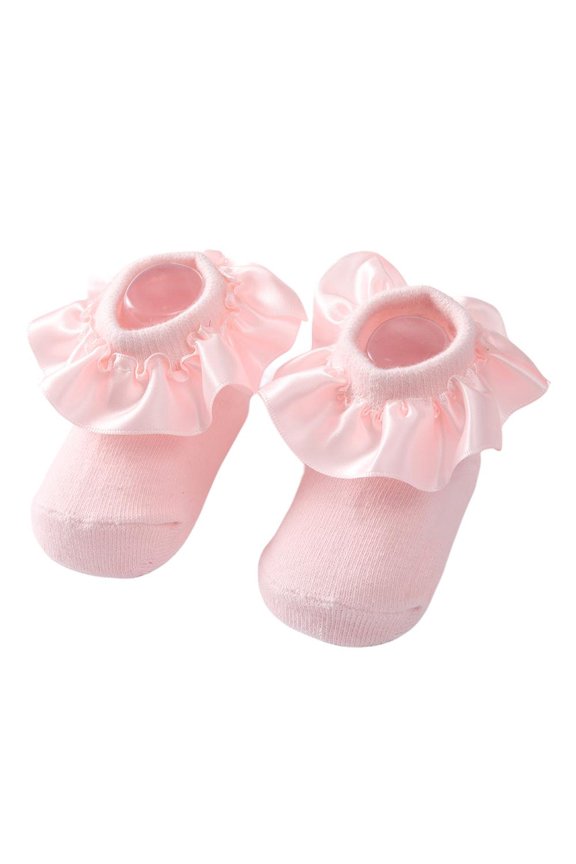 Baby Girl Socks Cotton Ruffle Princess Socks Ankle Socks Anti Slip Indoor Socks 0-24M