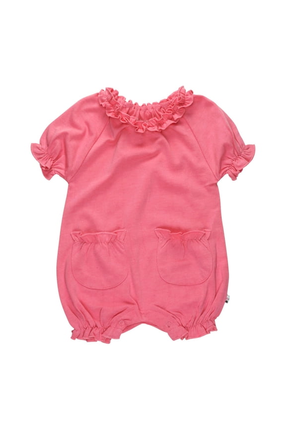 Baby Girl Solid and Print Bubble Princess Romper