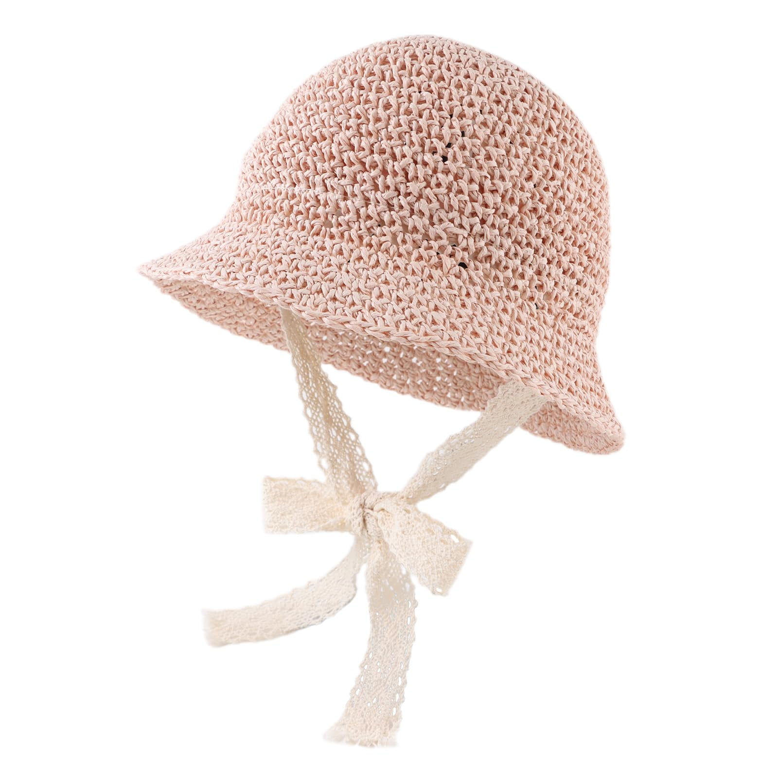 Magracy Chapeau De Paille Bébé Fille - Protection Solaire Été Avec Nœud Papillon, Idéal Plage Et Photos