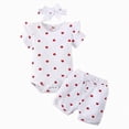 thumbnail image 1 of Baby Girl Summer Clothes Cute Bowknot Romper Shorts Outfits Ruffle Short Sleeve Bodysuit Tops Newborn Set Outfit, 1 of 4
