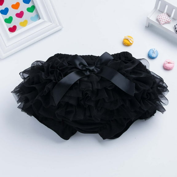Baby Girl Summer Clothes Cute Ruffle Bow-Knot Bloomers Shorts Tulle Tutu Skirt with Diaper Cover