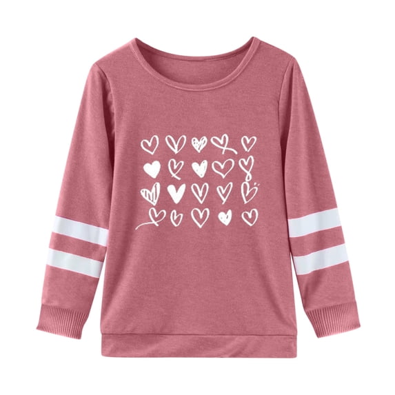 Baby Girl Summer Clothes Kids Girls Spring Long Sleeve Heart Letter Prints Casual T Shirt Children's Crew Neck Tunic Tops Baby Boy Summer Clothes C 2 Years-3 Years