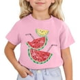 thumbnail image 1 of Baby Girl Summer Clothes Kids Summer Cute Watermelon Prints Short Sleeved Round Neck T Shirt Toddler Casual Breathable Tops Baby Boy Summer Clothes Pink 3 Years-4 Years, 1 of 4