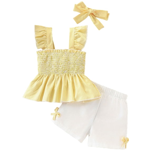 Baby Girl Summer Clothes Short Sleeve Embroidered T Shirt Tops Pockets Shorts Set Toddler Knit Outfit Sleeveless T-shirt 2 Pcs Summer Dailywear Set 4-5 Years
