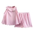 thumbnail image 1 of Baby Girl Summer Clothes Tunic Top Casual Shorts Set 2Pcs Toddler Summer Outfit 0-10 Years Pink 1-2 Years, 1 of 3