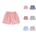 thumbnail image 1 of Baby Girl Summer Gingham Plaid Shorts Seersucker Elastic Waist Ruffle Hem Shorts Bottoms Toddler Casual Cute Fashionable Playwear, 1 of 8