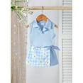 thumbnail image 1 of Baby Girl Summer Outfits 12 18 24 Months 2T 3T 4T 5T Girls Clothes Sleeveless Collared Tank Tops + Floral Skort Toddler Set, 1 of 6