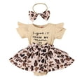 thumbnail image 1 of Baby Girl Summer Romper, 3 6 12 18M Short Sleeve Round Neck Bow Front Patchwork Skirt Bodysuit, 1 of 10