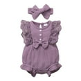 thumbnail image 1 of Baby Girl Summer Romper Dress Ruffled Sleevesless Flower Romper Dress Square Neck Dress Baby Girl Summer Clothes Outfits for Girls 3-4 Years, 1 of 3