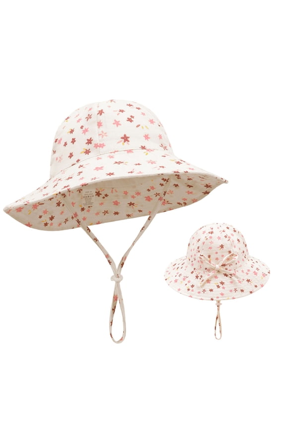 Baby Girl Sun Hat Adjustable Baby Toddler Summer Fruit Print Cotton Breathable Bucket Hat Vacations Beach Sun Protection Hat Sun Hat WH6 1 Years-3 Years