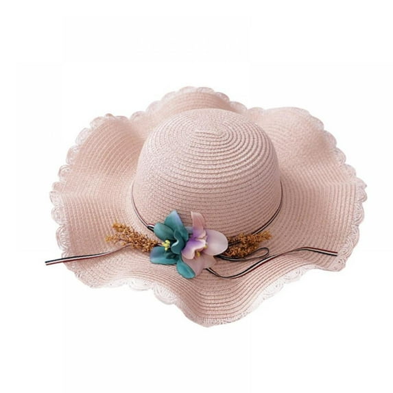 Baby Girl Sun Hat Children Outdoor Straw Hat Handmade Beach Hats for Infant Kids