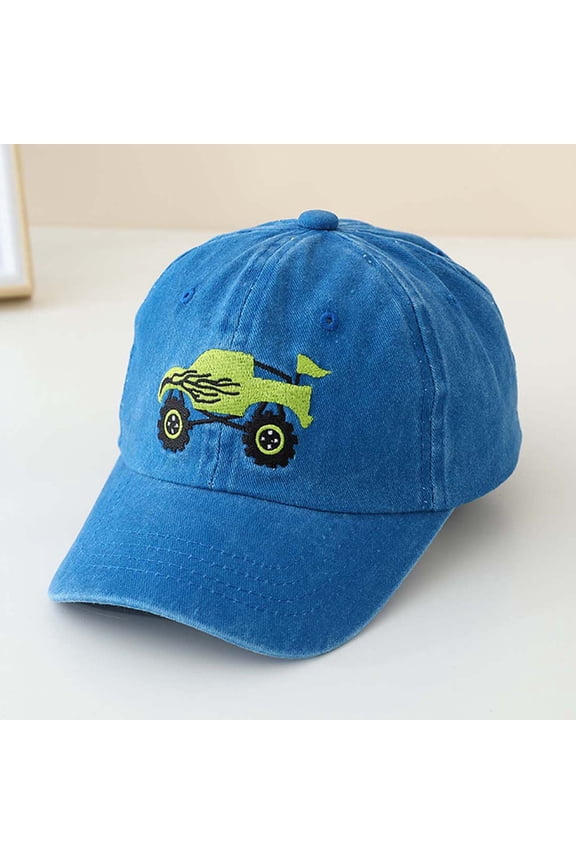 Baby Girl Sun Hat Kids Toddler Boys Summer Adjustable Breathable Lightweight Baseball Cap with Digger Embroidered Baby Summer Hat Blue 2 Years-8 Years